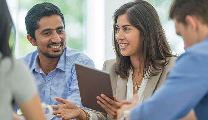 Group discussion during a session