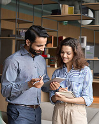 Group discussion during a session